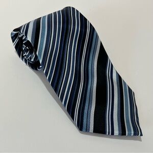 Vintage Protocol Handmade Silk Tie | Blue Stripes | 4” Wide | Business Lawyer